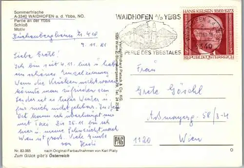 47067 - Niederösterreich - Waidhofen an der Ybbs , Partie an der Ybbs , Schloß , Mehrbildkarte - gelaufen 1981