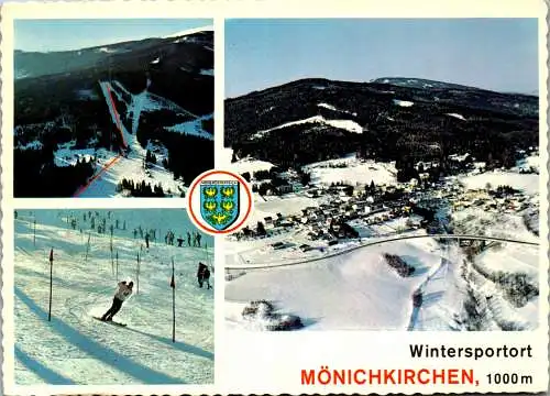 47086 - Niederösterreich - Mönichkirchen , Schwaig , Ski , Sport , Mehrbildkarte - nicht gelaufen