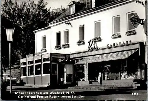 47091 - Niederösterreich - Mönichkirchen , am Wechsel , Gasthof und Pension Rois - gelaufen 1971