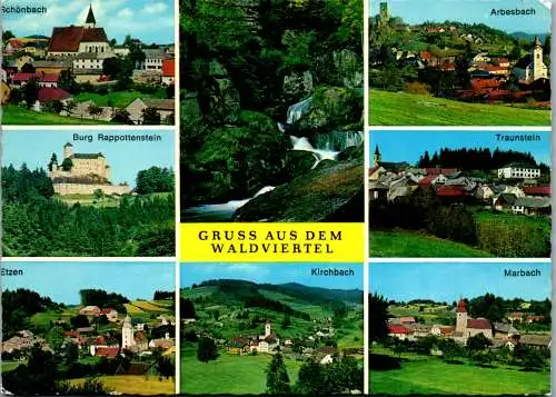 47139 - Niederösterreich - Waldviertel , Kirchbach , Traunstein , Arbesbach , Rappottenstein , Etzen - gelaufen 1982
