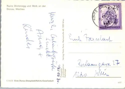 47160 - Niederösterreich - Melk , Ruine Weitenegg und Melk a. d. Donau , Wachau - gelaufen 1980