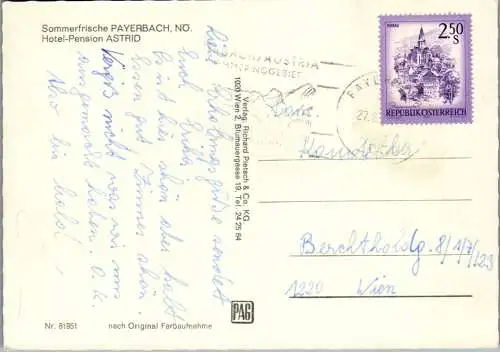 47177 - Niederösterreich - Payerbach , Hotel Pension Astrid - gelaufen