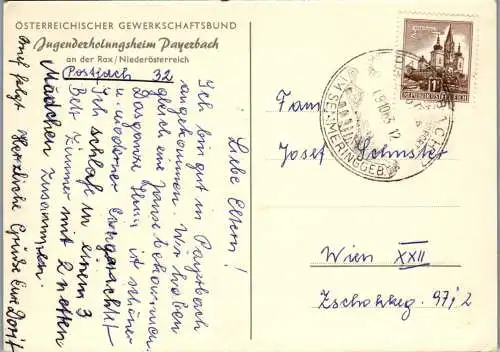 47180 - Niederösterreich - Payerbach , Jugenderholungsheim an der Rax - gelaufen 1963
