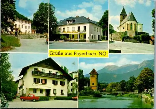 47181 - Niederösterreich - Payerbach , Gasthof Platzer , Hotel Payerbacherhof , Hotel Astrid - gelaufen 1981