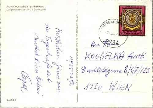 47214 - Niederösterreich - Puchberg am Schneeberg , Losenheim , Mehrbildkarte - gelaufen 1985