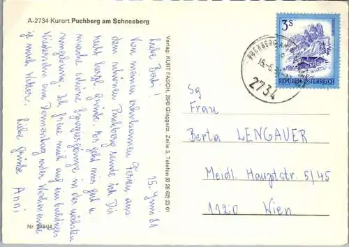 47221 - Niederösterreich - Puchberg am Schneeberg , Mehrbildkarte - gelaufen 1981