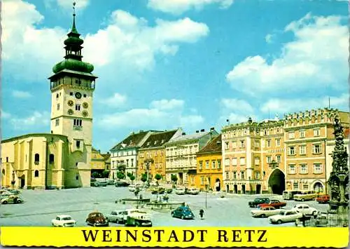 47243 - Niederösterreich - Retz , Hauptplatz , Weinstadt , Weinviertel - gelaufen 1980