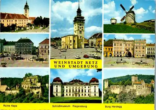 47244 - Niederösterreich - Retz , Ruine Kaya , Schloßmuseum Riegersburg , Burg Hardegg , Weinstadt - gelaufen 1983
