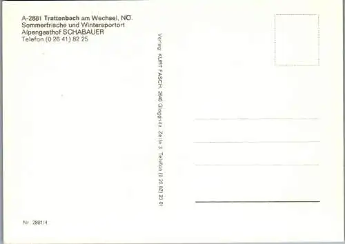 47246 - Niederösterreich - Trattenbach , Alpengasthof Gasthof Schabauer , Wechsel - nicht gelaufen