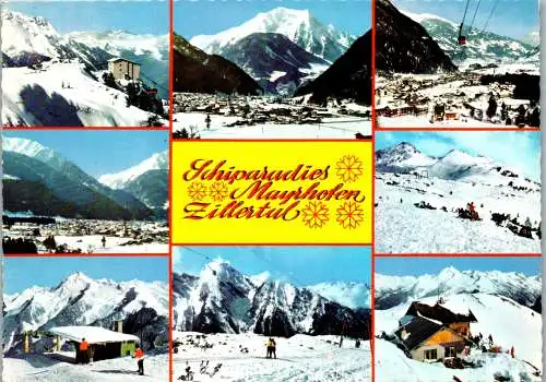 47273 - Tirol - Mayrhofen , Schiparadies , Zillertal , Mehrbildkarte , Winter - gelaufen 1971