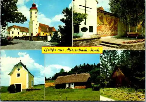 47286 - Steiermark - Miesenbach , Pfarrkirche , Kriegerdenkmal , Brunnkapelle , Jagdhütte - gelaufen