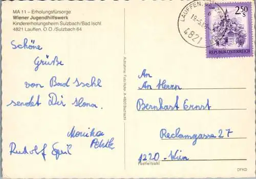 47317 - Oberösterreich - Lauffen , Kindererholungsheim Sulzbach , Bad Ischl , Wiener Jugendhilfswerk - gelaufen 1980