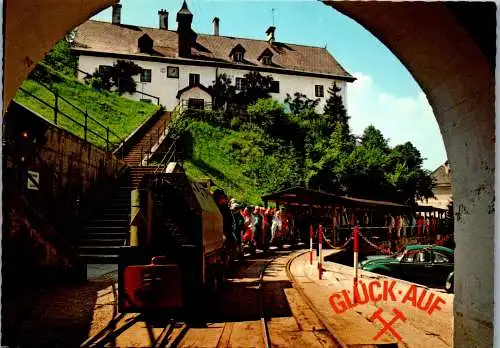 47325 - Oberösterreich - Bad Ischl , Salzbergwerk mit Knappenhaus und Grubeneinfahrt , Glück auf , Stollen - n. gel