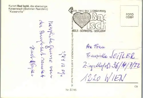 47329 - Oberösterreich - Bad Ischl , Kaiservilla , Sommerresidenz des Kaisers - gelaufen 1984