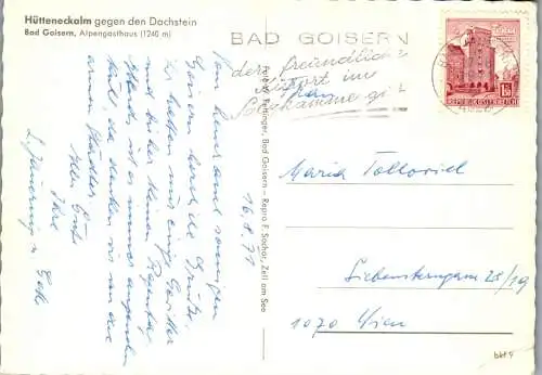47342 - Oberösterreich - Bad Goisern , Hütteneckalm gegen den Dachstein , Alpengasthaus - gelaufen 1971