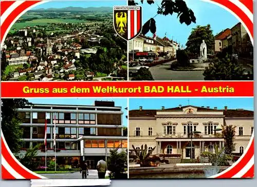 47360 - Oberösterreich - Bad Hall , Tassilo Brunnen , Hauptplatz , Kurhaus - gelaufen 1994