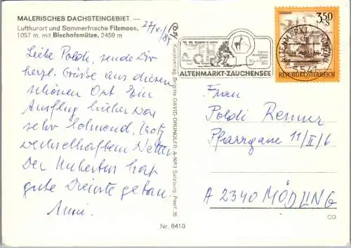 47422 - Salzburg - Filzmoos , mit Bischofsmütze , Panorama - gelaufen 1989