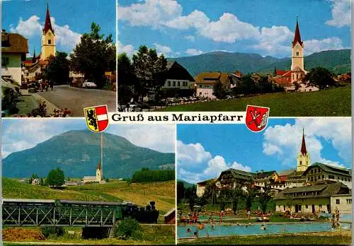 47425 - Salzburg - Mariapfarr , im Lungau , Schwimmbad , Freibad , Bahn , Zug , Mehrbildkarte - gelaufen 1991