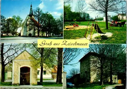 47429 - Niederösterreich - Zeiselmauer , Pfarrkirche , Kinderspielplatz , Römischer Karner  - gelaufen 1982