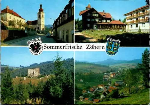 47432 - Niederösterreich - Zöbern , Ortsmitte , Gasthof Czerwenka , Kampichl , Ruine Ziegersburg - gelaufen 1983