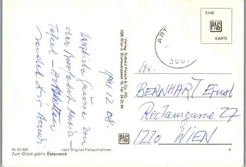 47446 - Niederösterreich - Wachau , Krems , Dürnstein , Melk , Stift Göttweig , Mehrbildkarte - gelaufen 1981