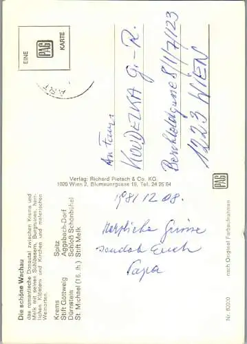 47447 - Niederösterreich - Wachau , Krems , Stift Göttweig , Dürnstein , St. Michael , Schönbühel , Aggsbach Dorf - 1981