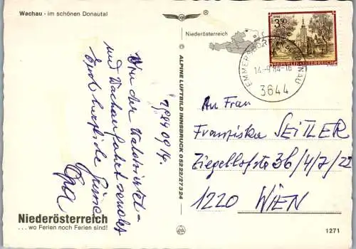 47449 - Niederösterreich - Wachau , Emmersdorf , Spitz , Melk , Aggsbach Markt , Weissenkirchen - gelaufen 1984