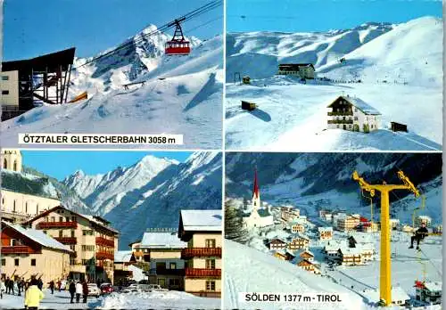 47454 - Tirol - Ötztal , Ötztaler Gletscherbahn , Hochsölden , Sölden - gelaufen 1973