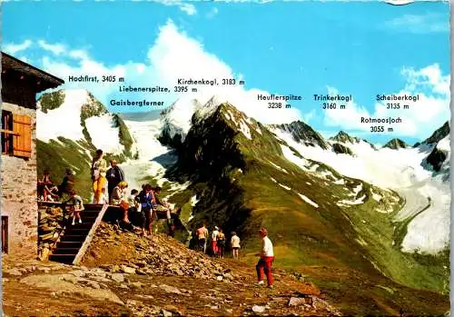 47462 - Tirol - Obergurgl , Gletscherhäusl Hohe Mut , Hochfirst , Kirchenkogl , Heuflerspitze , Gaisbergferner - 1969