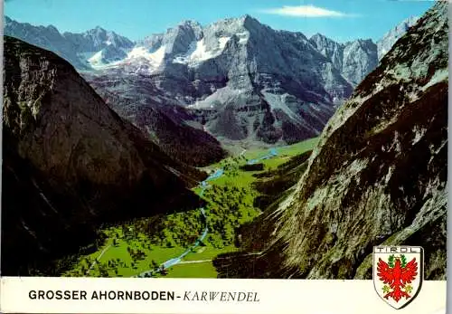 47483 - Tirol - Hinterriß , Grosser Ahornboden mit Eiskarlspitze u. Spritzkarspitze , Karwendelgebirge - gelaufen 1986