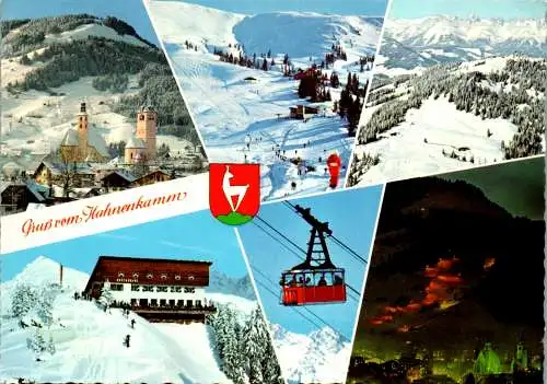 47496 - Tirol - Kitzbühel , Hahnenkamm , Hochbrunn Streiteck , Ehrenbachhöhe , Mehrbildkarte - gelaufen 1977