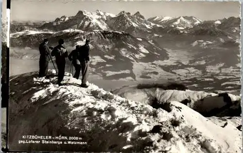 47499 - Tirol - Kitzbühel , Kitzbüheler Horn gegen Loferer Steinberge u. Watzmann , Bergsteiger - nicht gelaufen