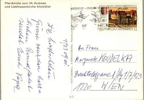 47512 - Tirol - Kitzbühel , Pfarrkirche zum Hl. Andreas und Liebfrauenkirche - gelaufen 1983