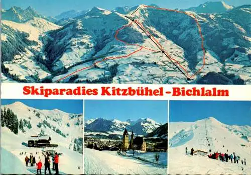 47521 - Tirol - Kitzbühel , Bichlalm , Stuckkogellift , Hotel Bichlalm ,Sämtliche  Abfahrten - nicht gelaufen