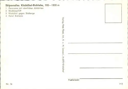 47521 - Tirol - Kitzbühel , Bichlalm , Stuckkogellift , Hotel Bichlalm ,Sämtliche  Abfahrten - nicht gelaufen
