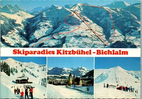 47528 - Tirol - Kitzbühel , Bichlalm , Stuckkogellift , Hotel Bichlalm ,Sämtliche  Abfahrten - nicht gelaufen