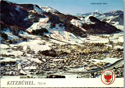 47535 - Tirol - Kitzbühel , Hohe Salve , Hahnenkamm Seilbahn , Asten Abfahrt , Streifalm , Kampen - gelaufen