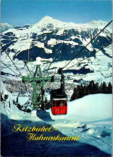 47537 - Tirol - Kitzbühel , Hahnenkammbahn gegen Kitzbüheler Horn - gelaufen