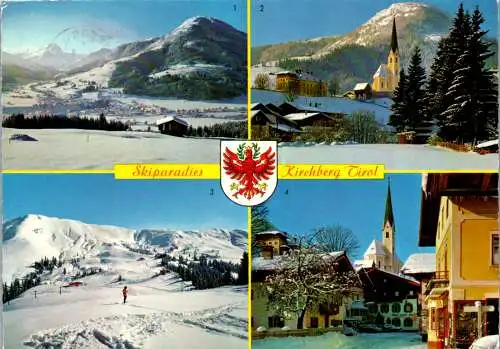 47550 - Tirol - Kirchberg , gegen Rettenstein und Gaisberg , Hahnenkamm , Mehrbildkarte - gelaufen
