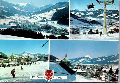 47552 - Tirol - Kirchberg , Blick gegen Rettenstein , Sessellift Maierl , Hohe Salve , Kitzbüheler Horn - gelaufen 1977