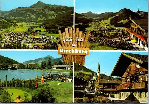 47559 - Tirol - Kirchberg , Kitzbüheler Horn , Rettenstein , Badesee geg. Hohe Salve , Straßenbild - gelaufen 1981