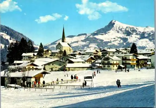 47560 - Tirol - Kirchberg , Skiübungswiese mit Kitzbüheler Horn - gelaufen 1984