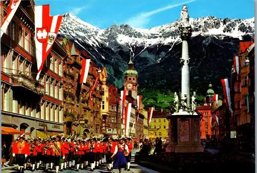 47567 - Tirol - Innsbruck , Maria Theresien Straße mit Wiltener Stadtmusikkapelle - nicht gelaufen