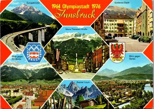 47573 - Tirol - Innsbruck , Olympiastadt 1976 , Olympia , Mehrbildkarte - gelaufen