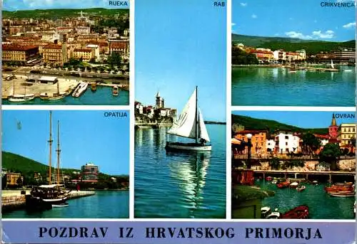 47588 - Kroatien - Rijeka , Pozdrav iz Hrvatskog Primorja Opatija , Rab , Crikvenica , Lovran - gelaufen