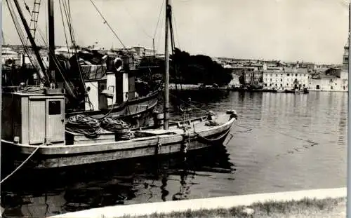 47589 - Kroatien - Krk , Hafen , Schiff , Boot - gelaufen