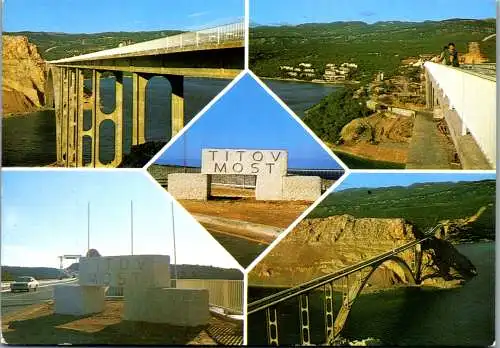 47592 - Kroatien - Krk , Titov Most , Brücke - gelaufen 1984