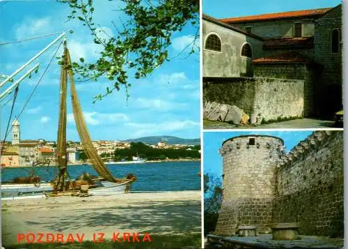 47595 - Kroatien - Krk , Pozdrav iz Krka , Mehrbildkarte - gelaufen 1984
