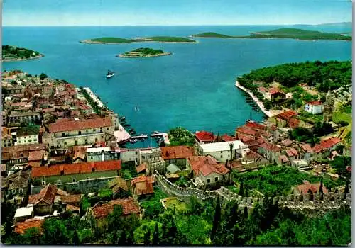 47598 - Kroatien - Hvar , Panorama - gelaufen 1965