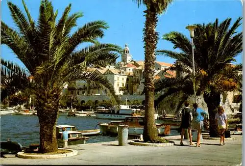47616 - Kroatien - Korcula , Promenade , Palme , Ansicht - gelaufen